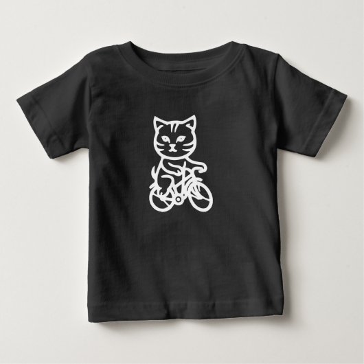 かわいい猫の自転車乗り ベビーTシャツ (正面)