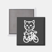 かわいい猫の自転車乗り マグネット (正面/裏面)