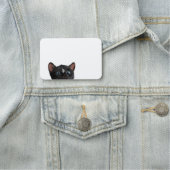 かわいい猫の興味 名札 (インサイチュ)