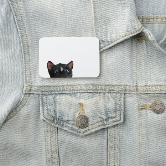 かわいい猫の興味 名札 (インサイチュ)