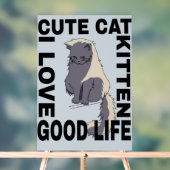 かわいい猫の良い暮らし アクリルサイン (ニュートラル)