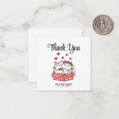 かわいい猫の花嫁と花婿結婚さんありがとう ノートカード (正面/裏面インサイチュ)