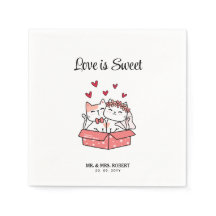 かわいい猫の花嫁と花婿