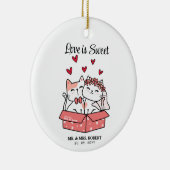 かわいい猫の花嫁結婚と花婿 セラミックオーナメント (右)