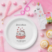 かわいい猫の花嫁結婚と花婿 ペーパープレート (パーティー)