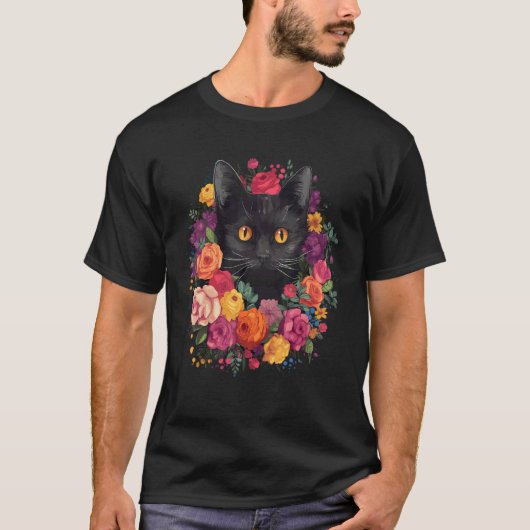 かわいい猫の花束 Tシャツ (正面)