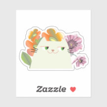 かわいい猫の花柄カワイイ