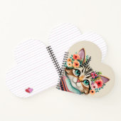 かわいい猫の花模様水彩画 ノートブック (内部)