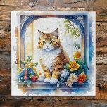 かわいい猫の花|過去記事 ジグソーパズル<br><div class="desc">水お洒落色のai art cat愛らしい大きな目の窓に花がいっぱい。</div>