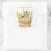 かわいい猫の花|過去記事 スクエアシール (バッグ)