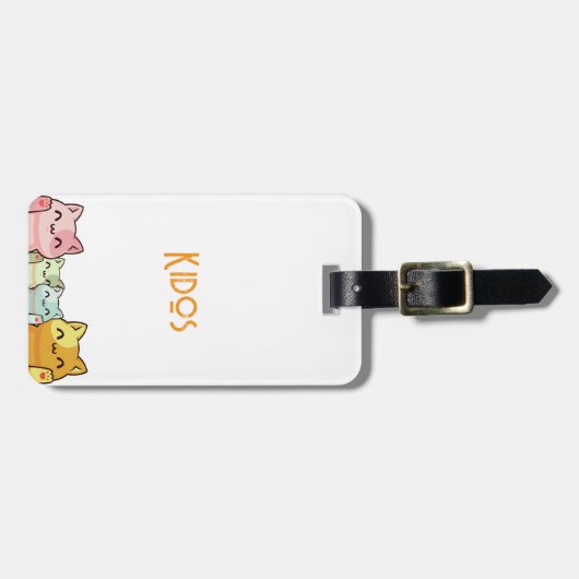 かわいい猫の荷物タグ ラゲッジタグ (正面横)
