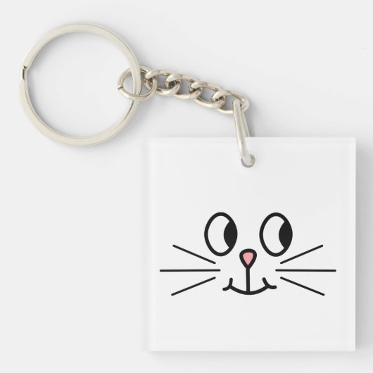 かわいい猫の表面 キーホルダー (正面)