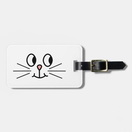 かわいい猫の表面 ラゲッジタグ (正面横)