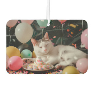 かわいい猫の誕生日お祝いデザイン カーエアーフレッシュナー