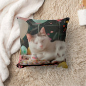 かわいい猫の誕生日お祝いデザイン クッション (ブランケット)