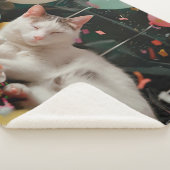 かわいい猫の誕生日お祝いデザイン シェルパブランケット (3/4)