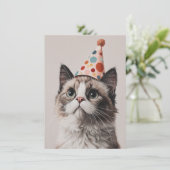 かわいい猫の誕生日カード (スタンド正面)
