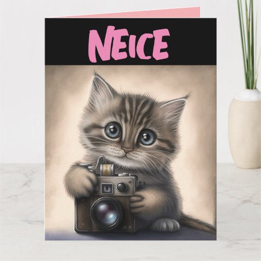 かわいい猫の誕生日カード カード (正面)