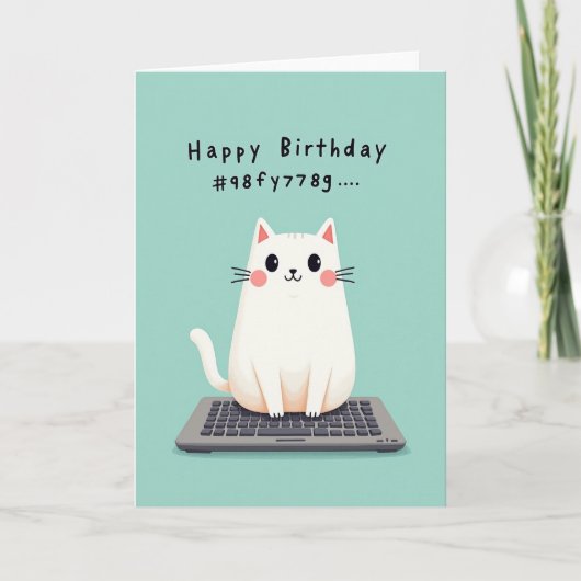 かわいい猫の誕生日カード カード (正面)