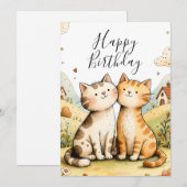 かわいい猫の誕生日カード シーズンカード (正面/裏面)