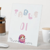 かわいい猫の誕生日テーブルナンバー 台座サイン (インサイチュ)