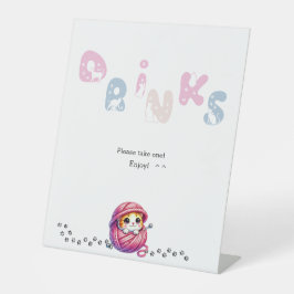かわいい猫の誕生日ドリンク1 台座サイン