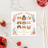 かわいい猫の誕生日ナプキン スタンダードカクテルナプキン (インサイチュ)
