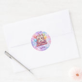 かわいい猫の誕生日パーティーグッズ ラウンドシール (封筒)