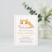 かわいい猫の誕生日パーティー招待状 招待状 (スタンド正面)