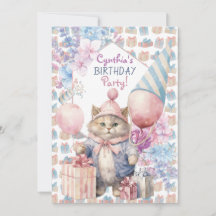 かわいい猫の誕生日パーティー
