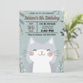 かわいい猫の誕生日パーティー 招待状 (スタンド正面)