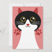 かわいい猫の誕生日招待状(女の子用) - 編集可能 招待状 (裏面)