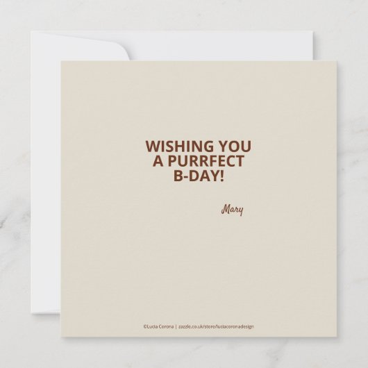 かわいい猫の誕生日 (裏面)