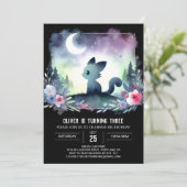 かわいい猫の誕生日 プリント可能 招待状 (スタンド正面)