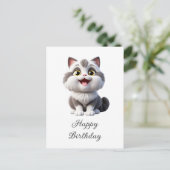 かわいい猫の誕生日 ポストカード (スタンド正面)