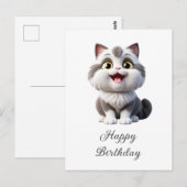 かわいい猫の誕生日 ポストカード (正面/裏面)