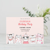 かわいい猫の誕生日 招待状 (スタンド正面)