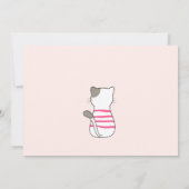 かわいい猫の誕生日 招待状 (裏面)