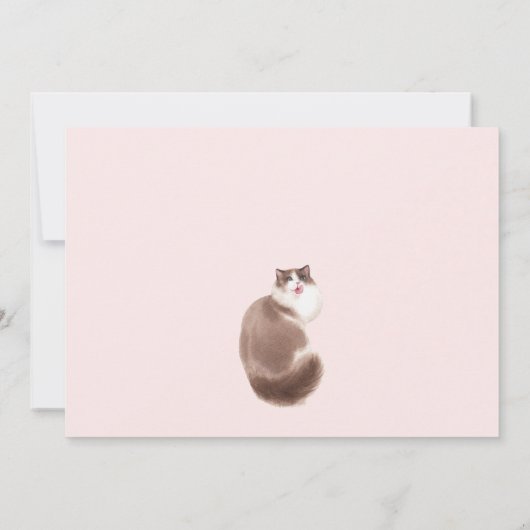 かわいい猫の誕生日 招待状 (裏面)