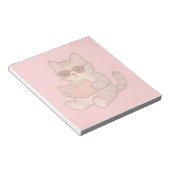 かわいい猫の読書 本 パステルピンクの美学 ノートパッド (アングル)