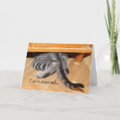 . .かわいい猫の謝おもしろいり方が恥ずかしい カード (正面)