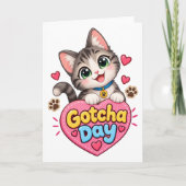 かわいい猫の譲渡記念日 カード (正面)