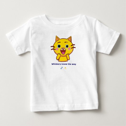 かわいい猫の贈り物を知るヒゲ子供へ ベビーTシャツ (正面)