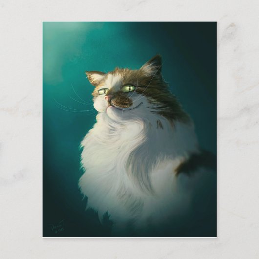 かわいい猫の贈り物|おもしろい誕生日猫 チラシ (正面)