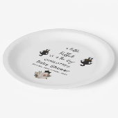 かわいい猫の赤ちゃんシャワーが子猫に伝わる ペーパープレート (アングル)