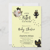 かわいい猫の赤ちゃんシャワーが子猫に伝わる 招待状 (正面)