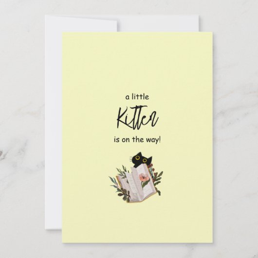 かわいい猫の赤ちゃんシャワーが子猫に伝わる 招待状 (裏面)
