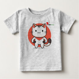 かわいい猫の赤ちゃんTシャツ – 子猫のデザイン ベビーTシャツ