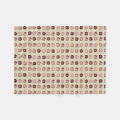 かわいい猫の足のパターン フリースブランケット (正面(横))