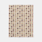 かわいい猫の足のパターン フリースブランケット (正面)